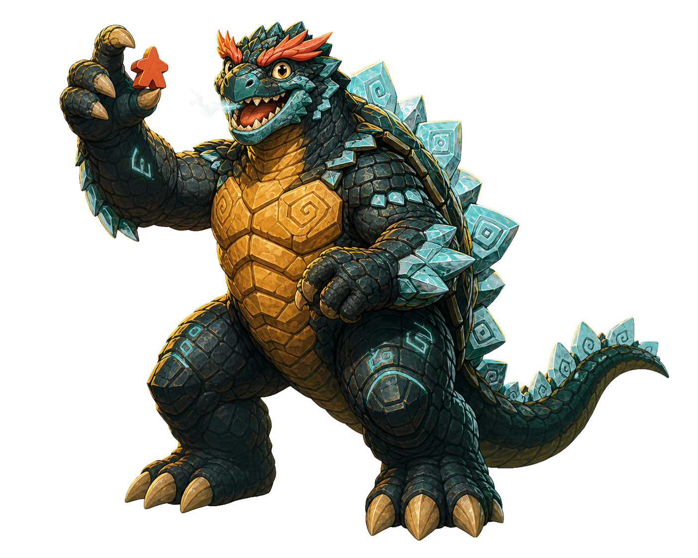 Nirwana kaiju-style board game mascot